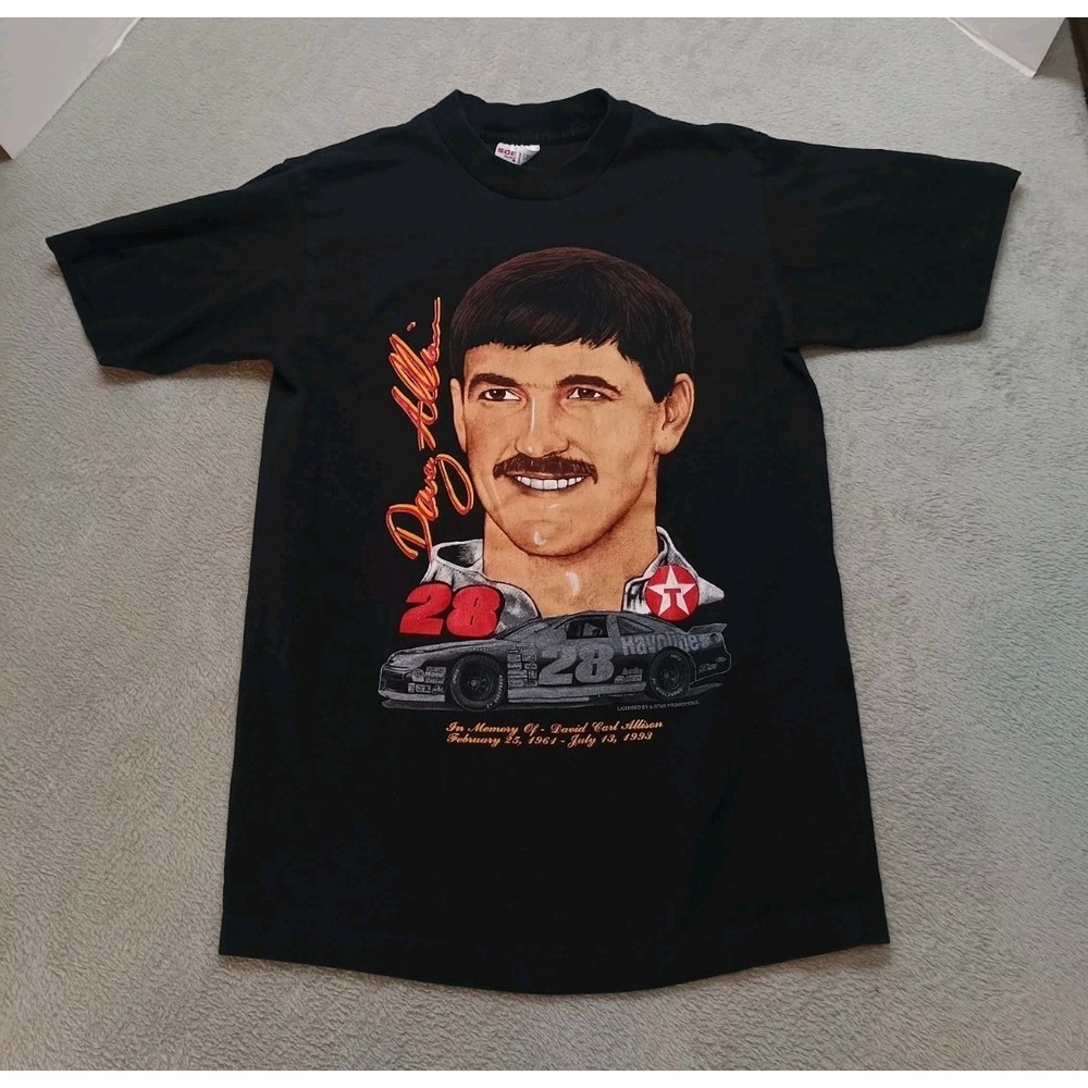 Davey Allison NASCAR VTG 90's Driver #28 Memory Of T Shirt Mens M Single Stitch